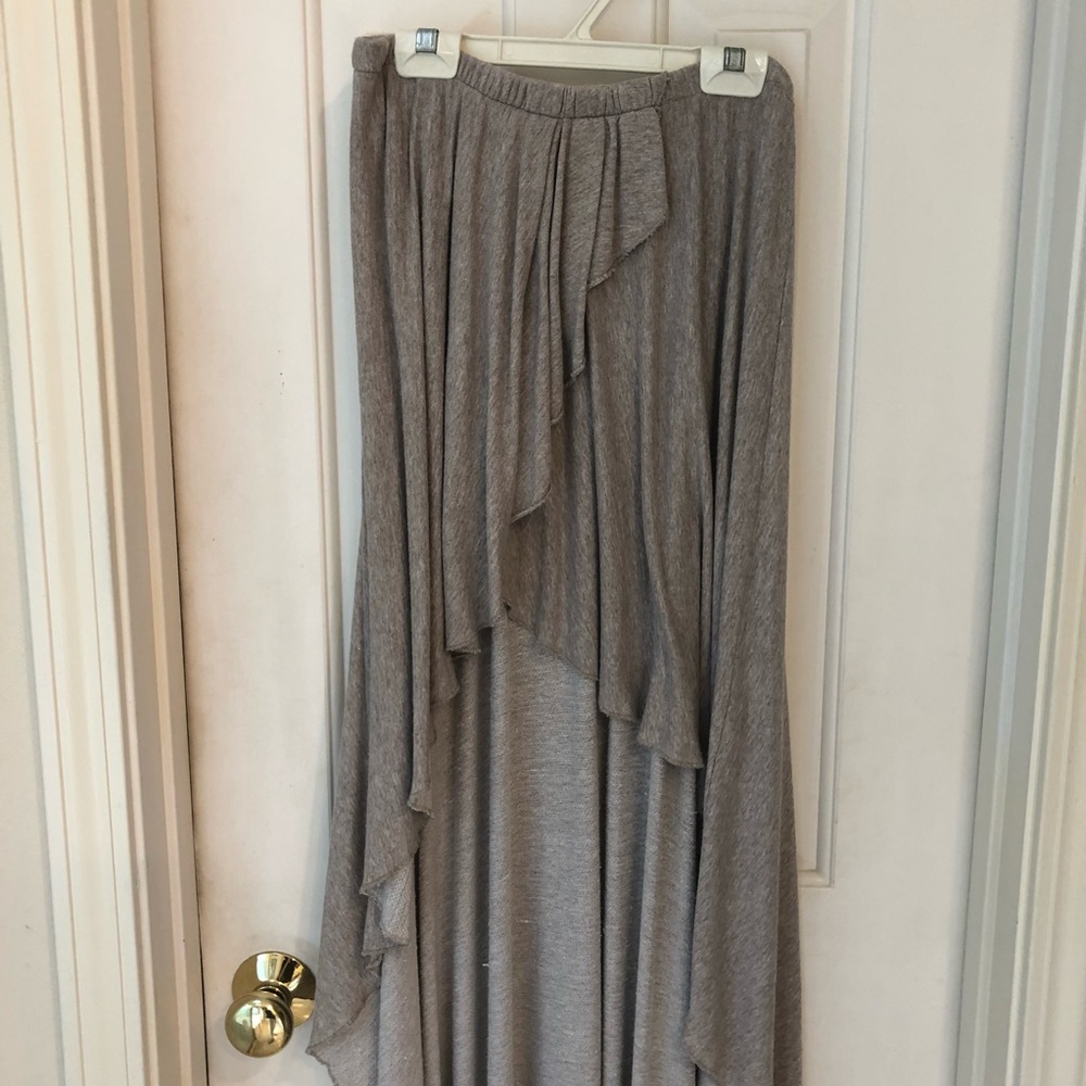 High / Low long skirt w/ ruffle front. Soft! OS - Picture 3 of 13